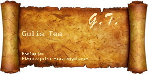 Gulis Tea névjegykártya